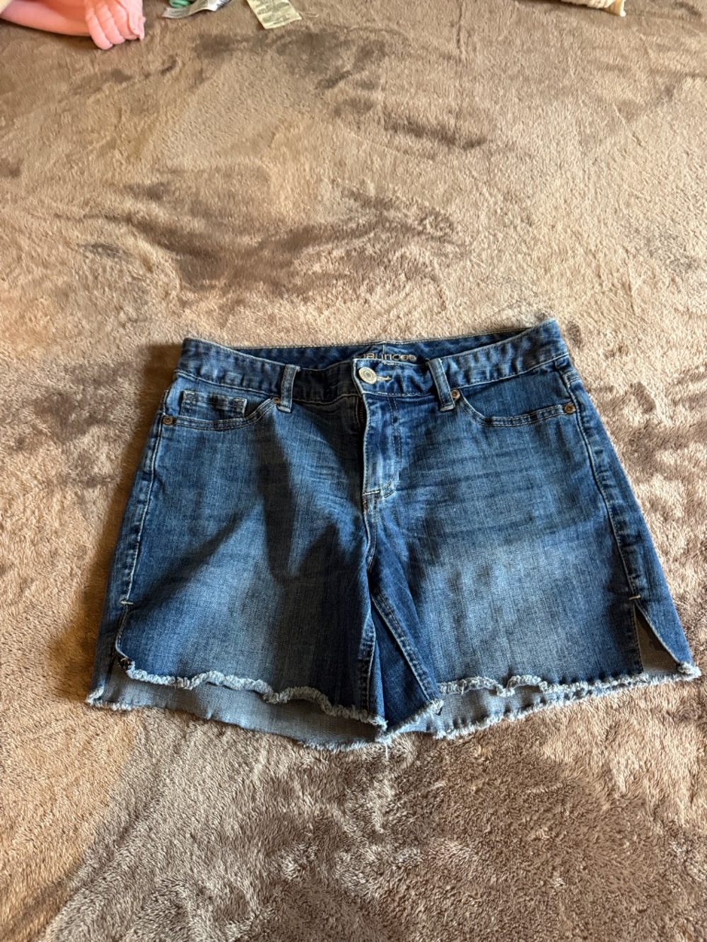 Maurices Medium Blue Distressed Denim Shorts